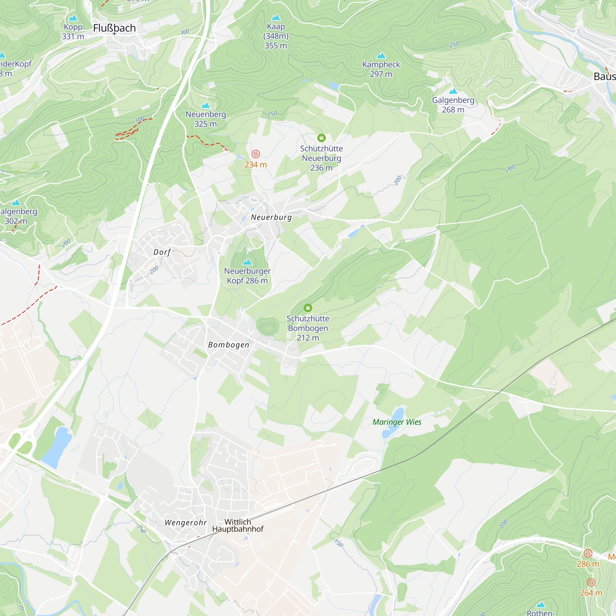 Schutzhütte Bombogen map