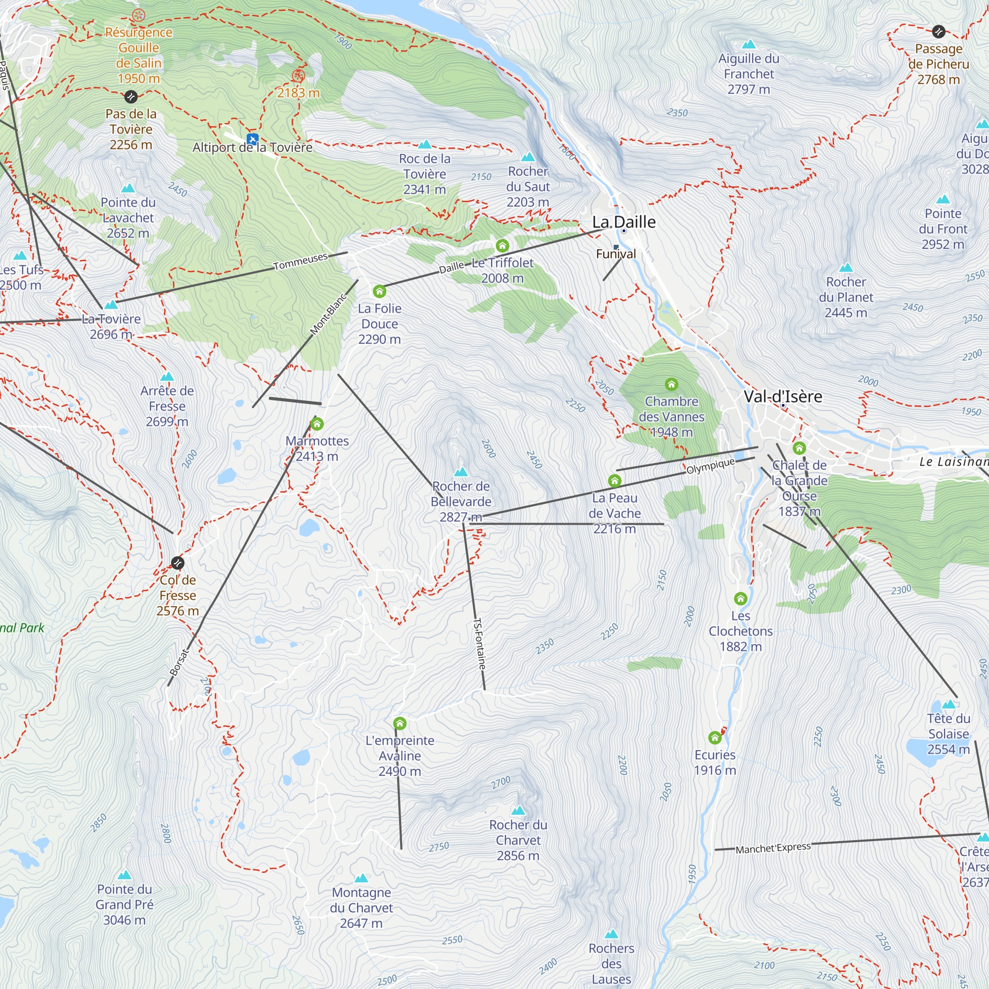 Gare amont ancien TPH Bellevarde map