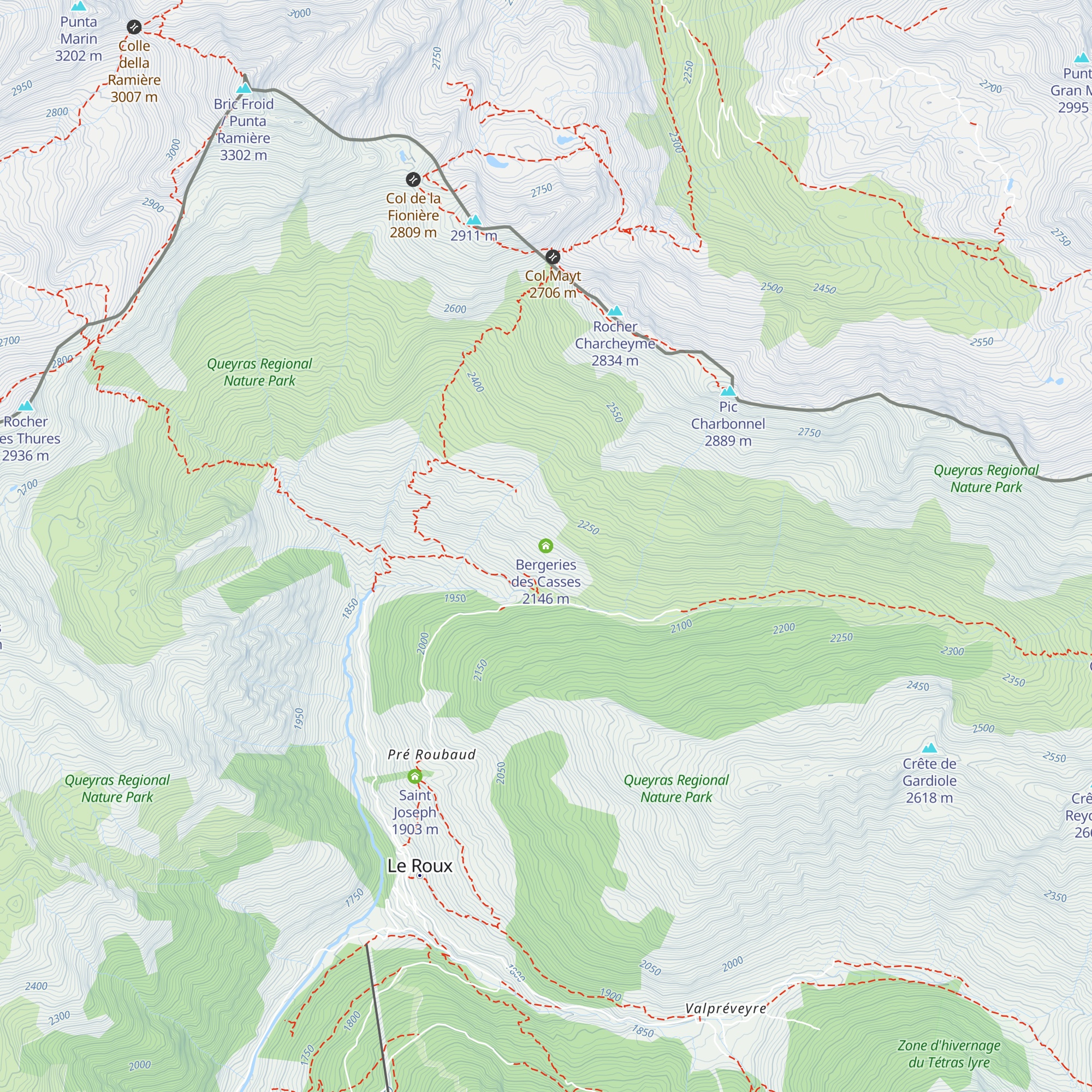 Bergeries des Casses map