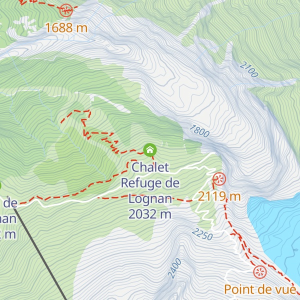 Map of Chalet Refuge de Lognan