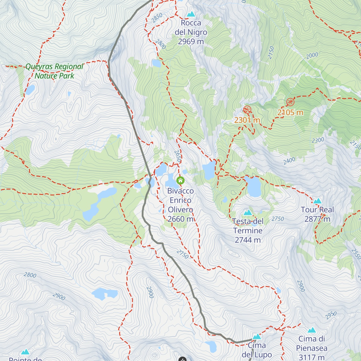 Bivacco Enrico Olivero map