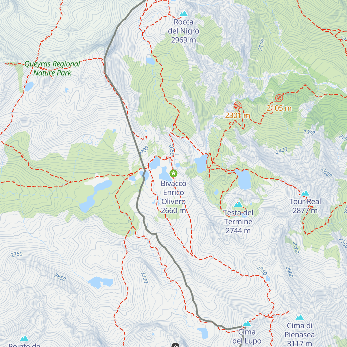 Bivacco Enrico Olivero map