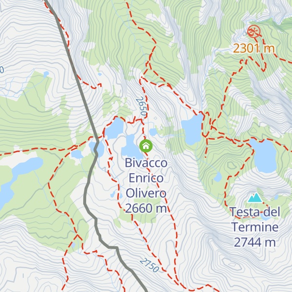 Map of Bivacco Enrico Olivero