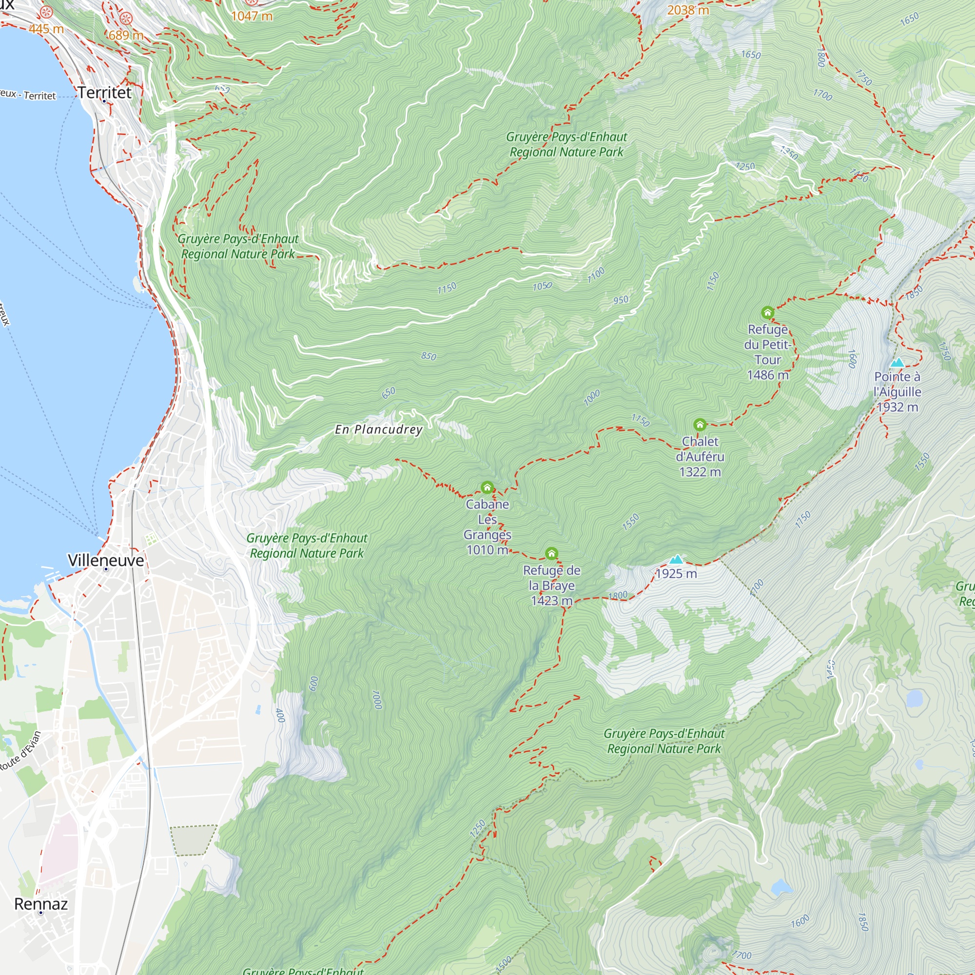 Cabane Les Granges map