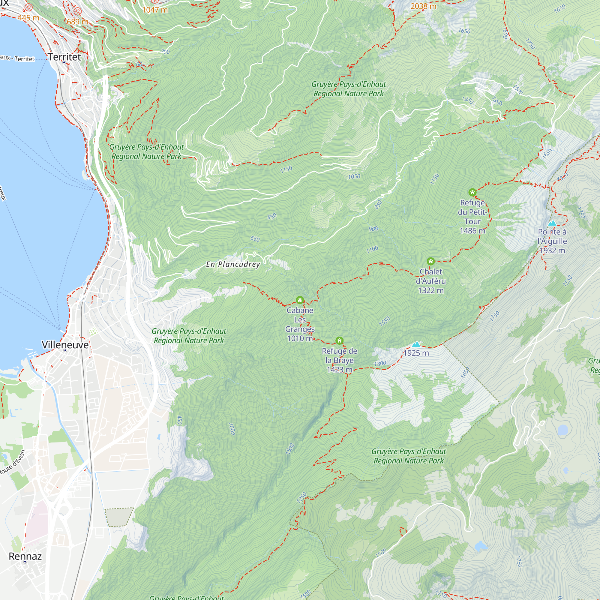 Cabane Les Granges map
