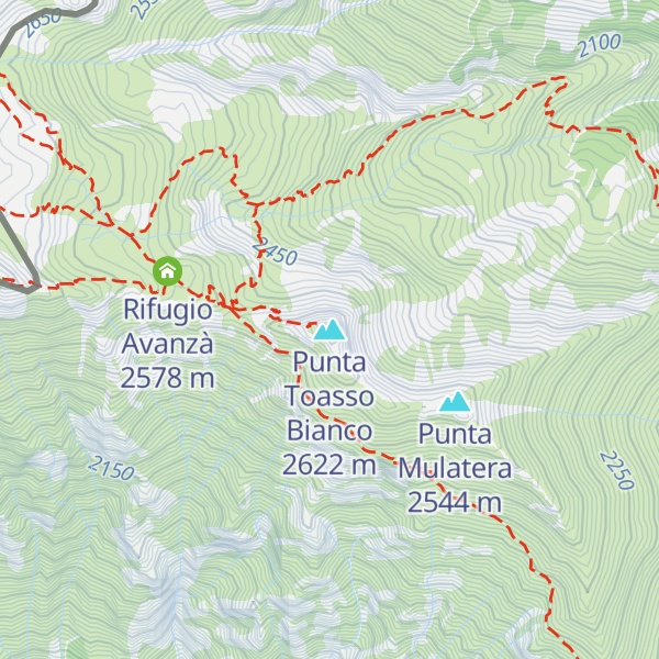 Map of Punta Toasso Bianco