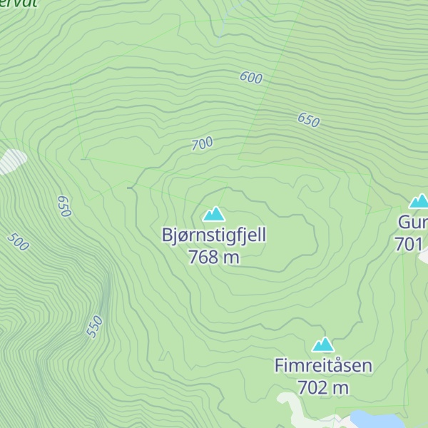 Map of Bjørnstigfjell