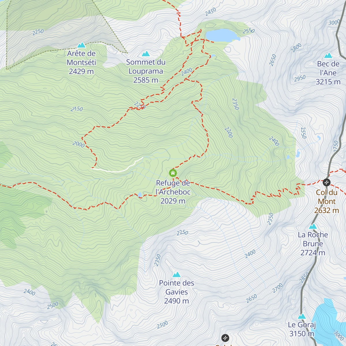 Refuge de l'Archeboc map