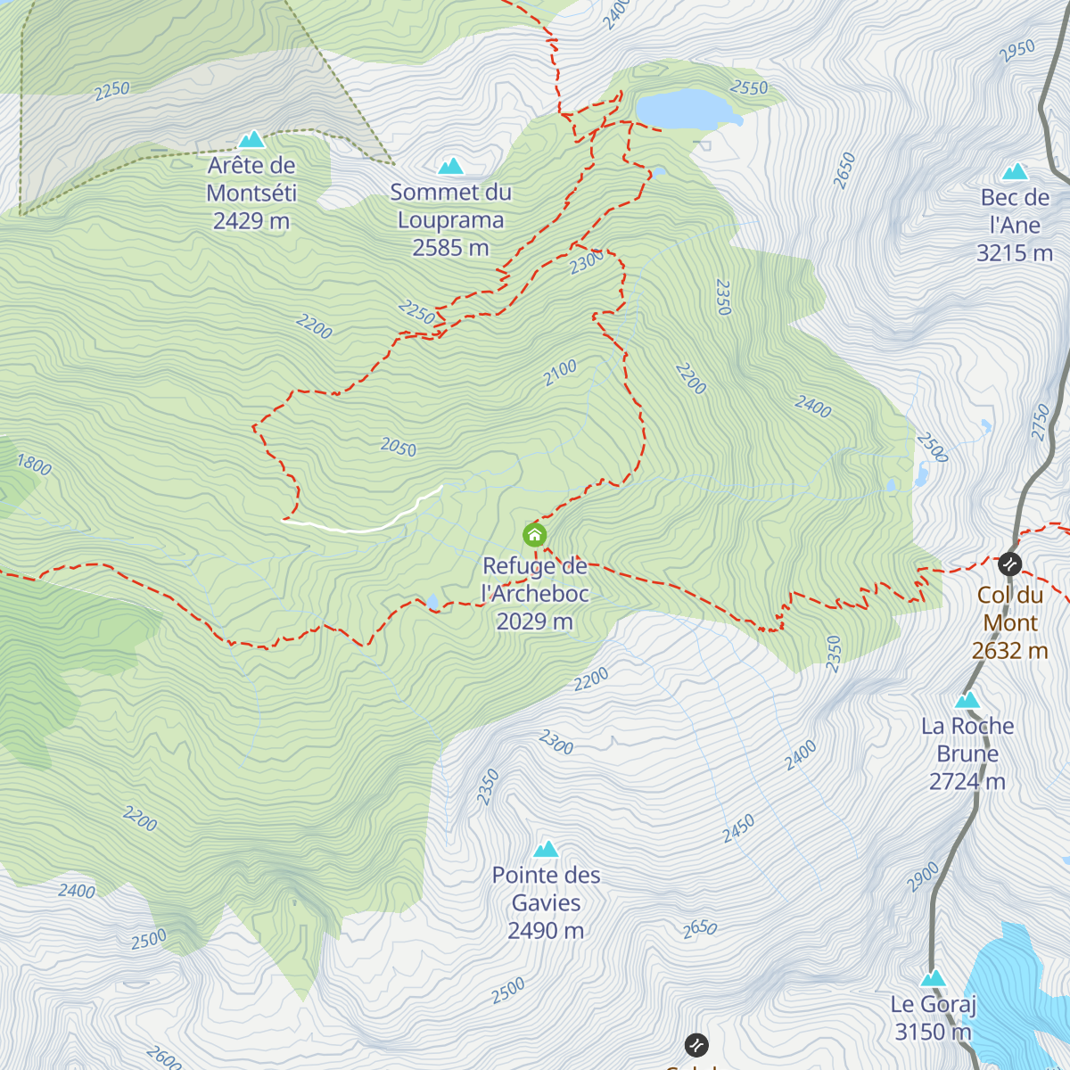 Refuge de l'Archeboc map