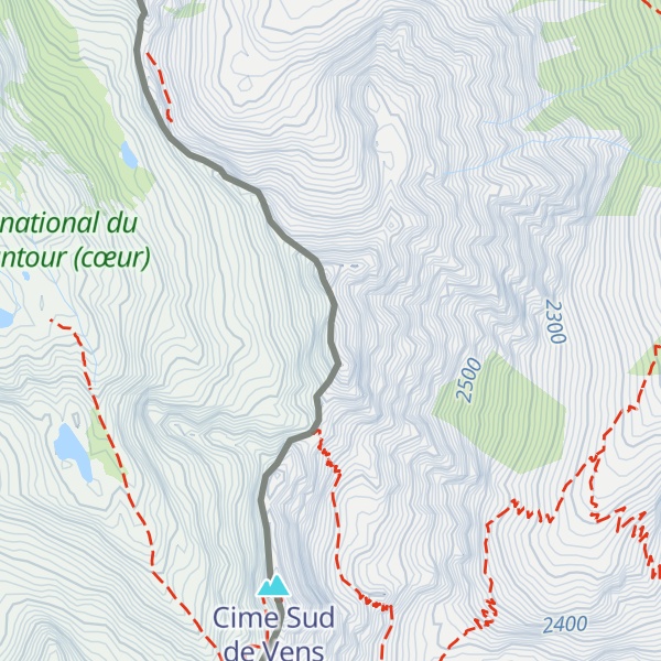 Map of Mont Vallonnet Sud / Monte Vallonetto (Sud)
