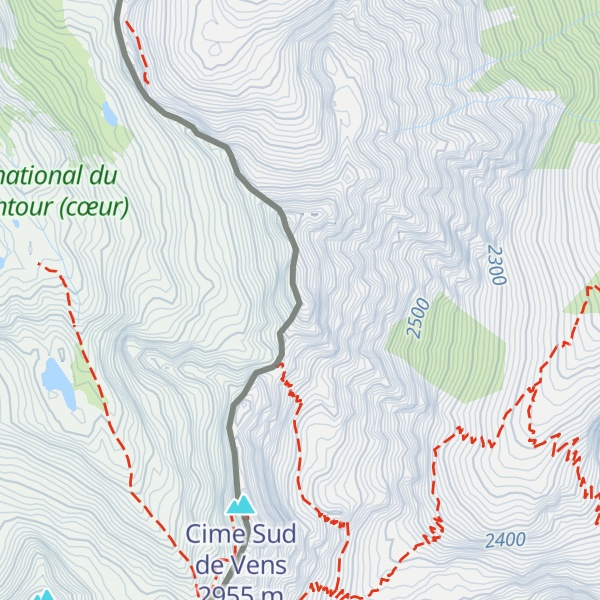 Map of Mont Vallonnet Central / Monte Vallonetto (Nord)