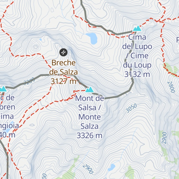 Map of Mont de Salsa / Monte Salza