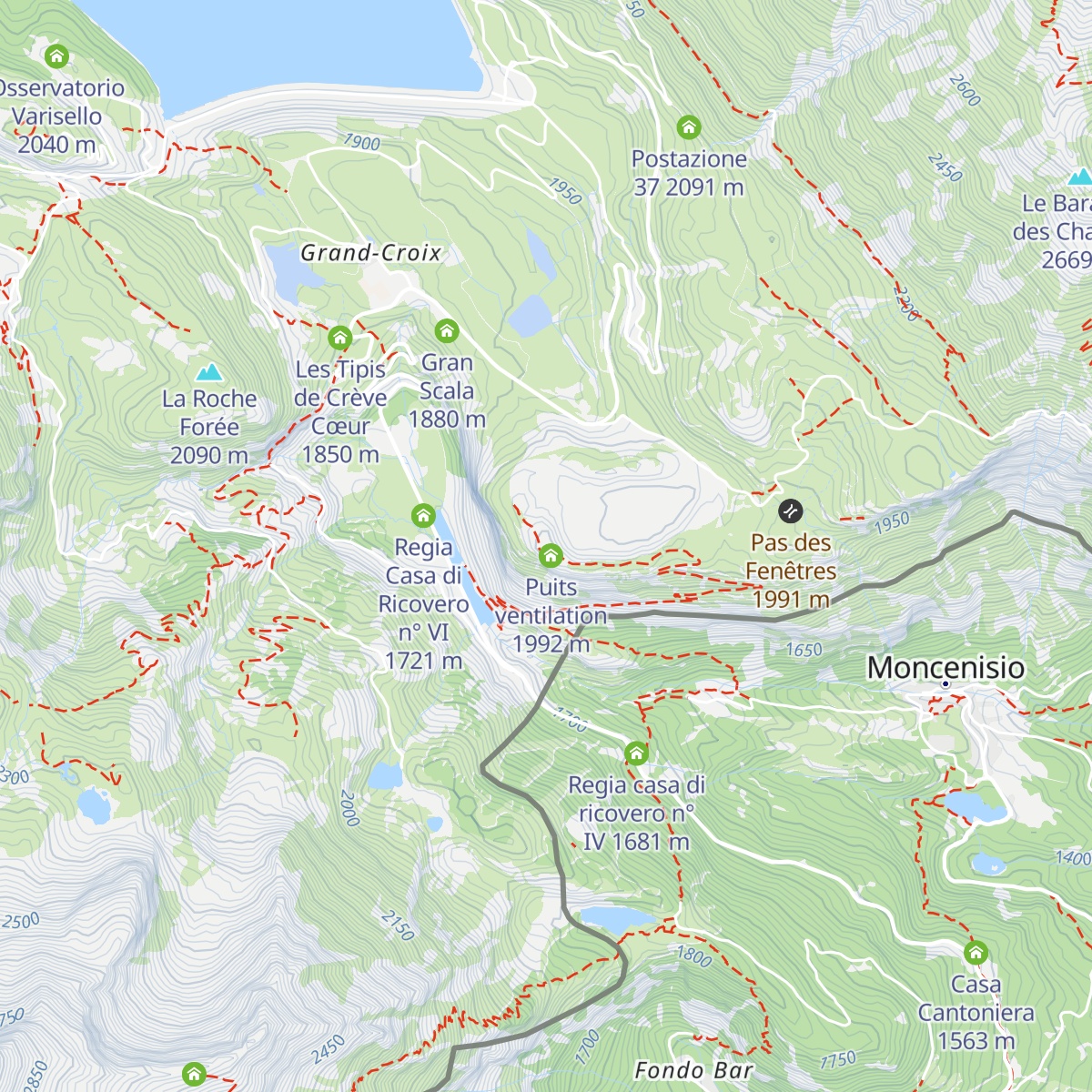 Batterie de Paradiso (vestiges) map