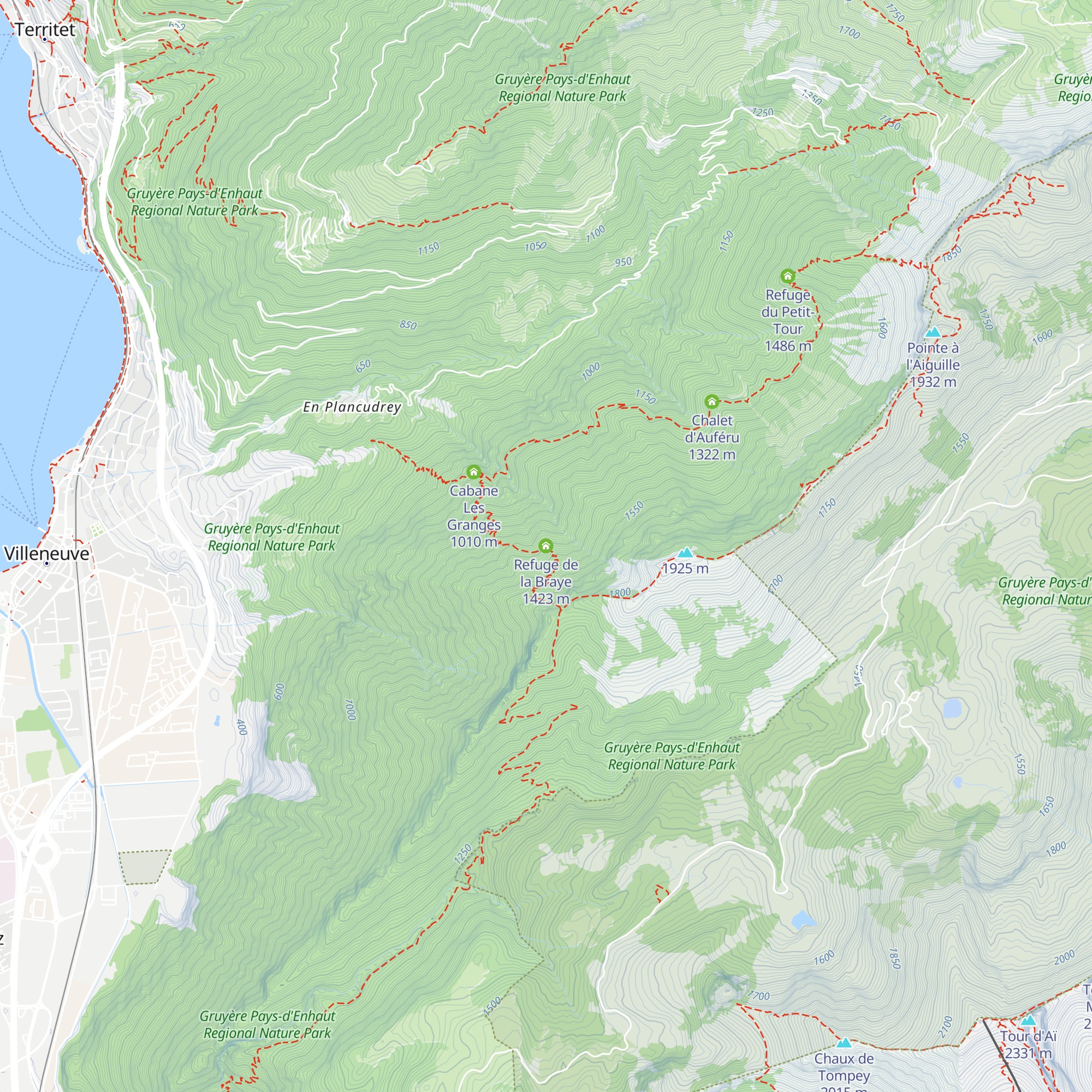 Refuge de la Braye map