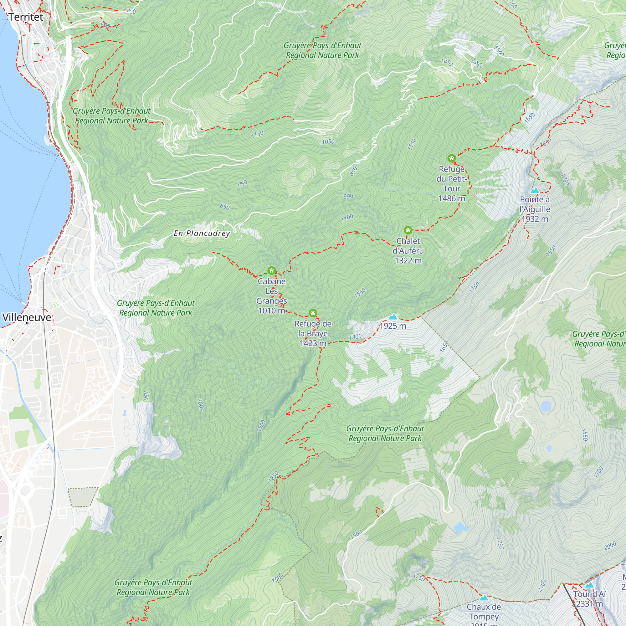 Refuge de la Braye map