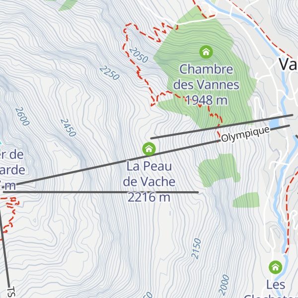 Map of La Peau de Vache