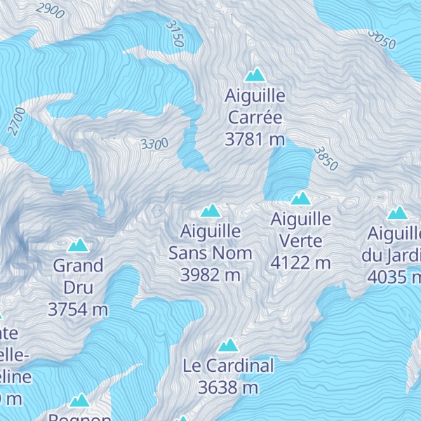 Map of Aiguille Sans Nom