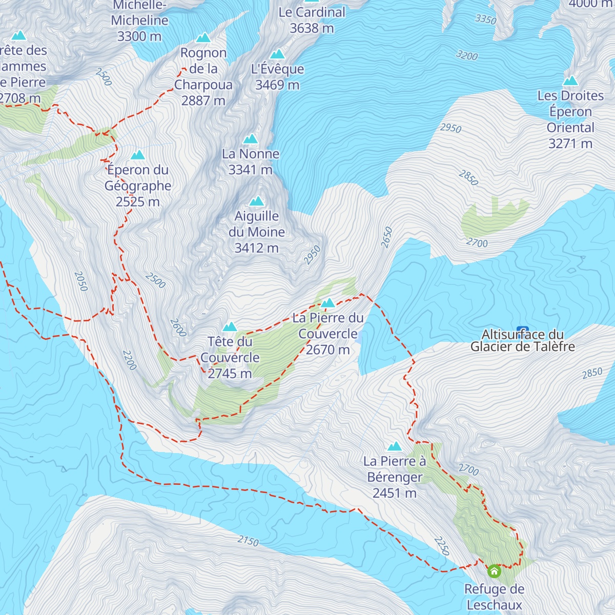 Refuge du Couvercle map