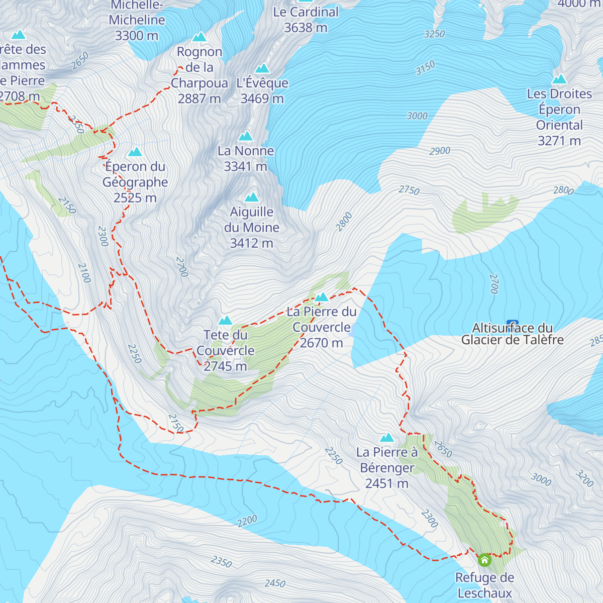 Refuge du Couvercle map