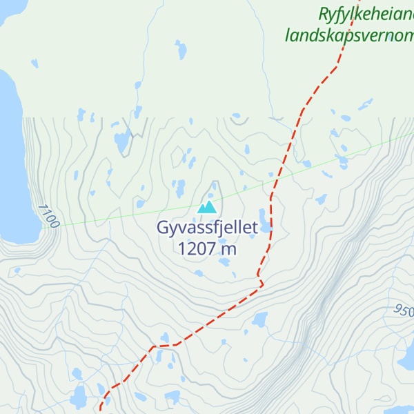 Map of Gyvassfjellet