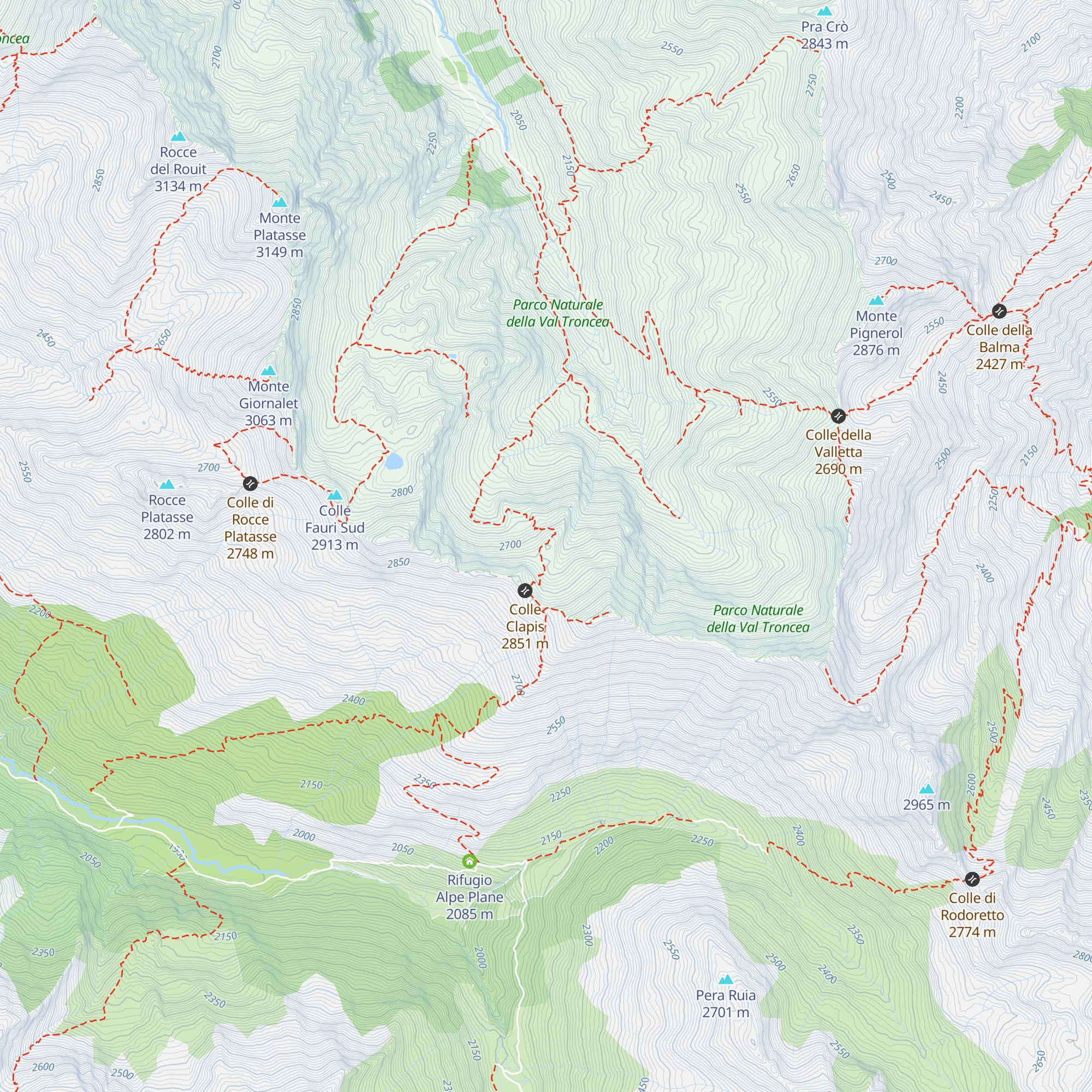 Rifugio non gestito del Clapis map