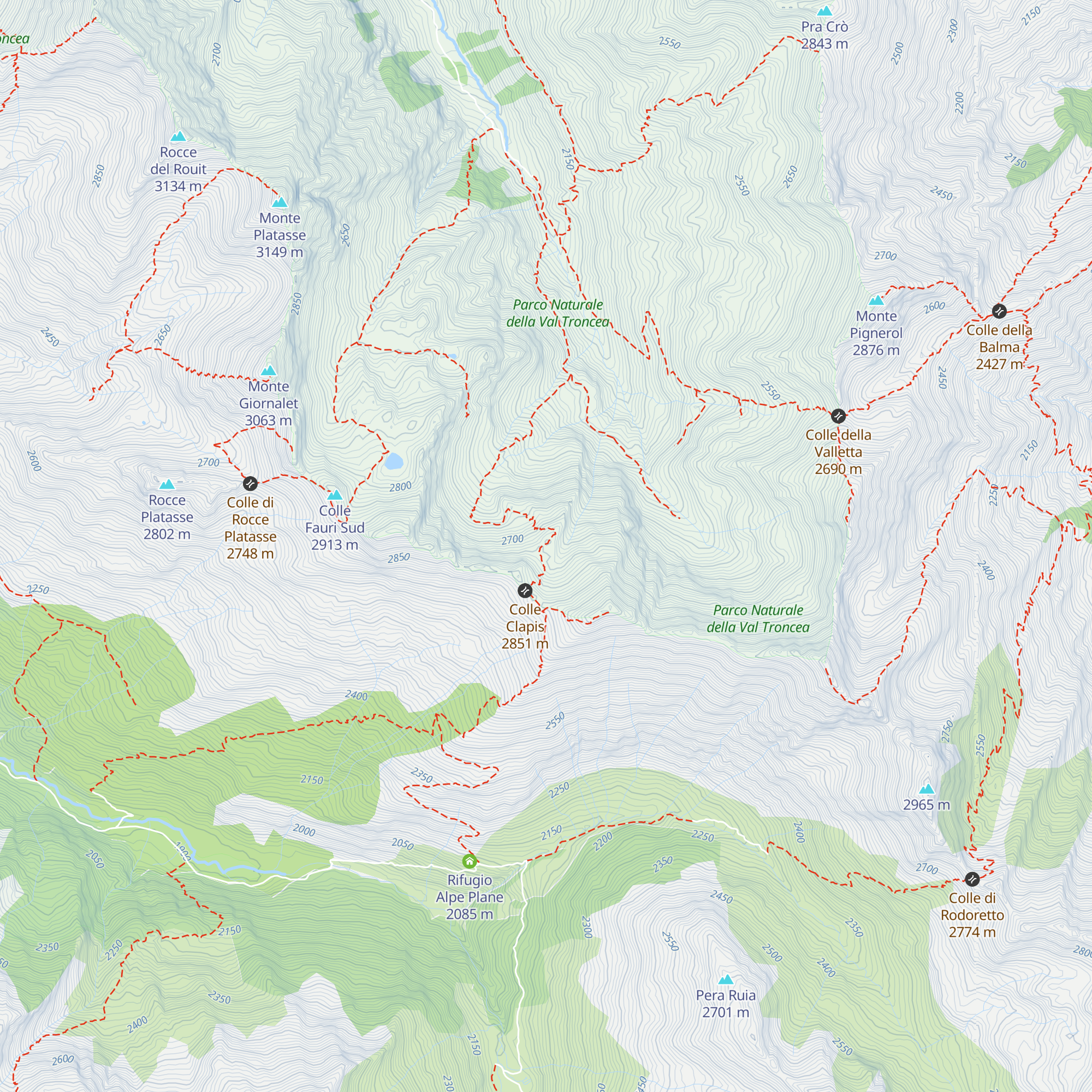 Rifugio non gestito del Clapis map