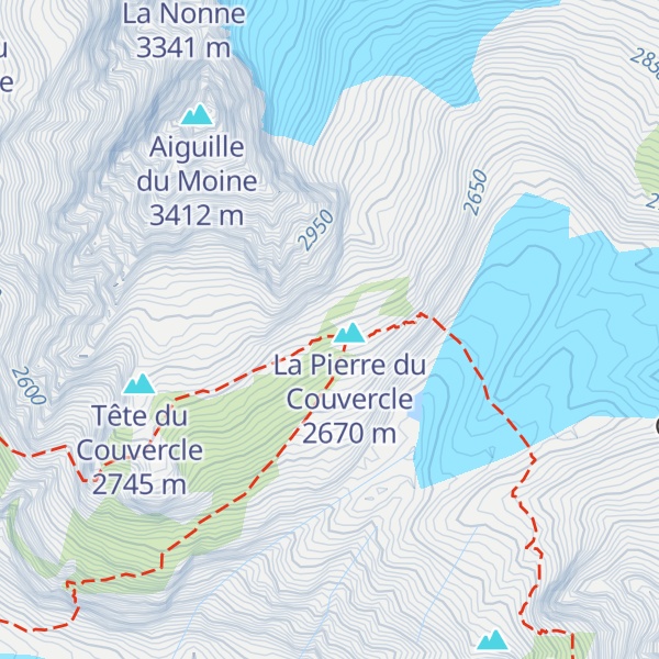 Map of Refuge du Couvercle d'hiver