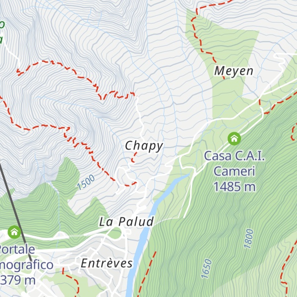 Map of Rifugio Chapy Mont Blanc