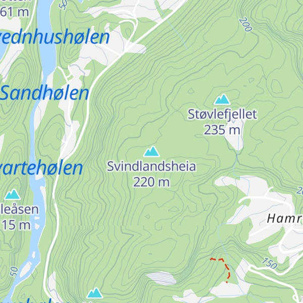 Map of Svindlandsheia