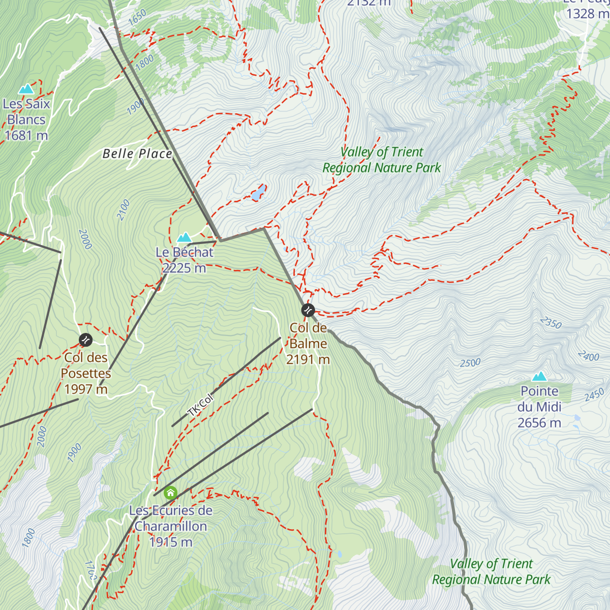 Refuge du Col de Balme map
