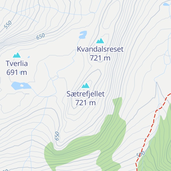 Map of Sætrefjellet