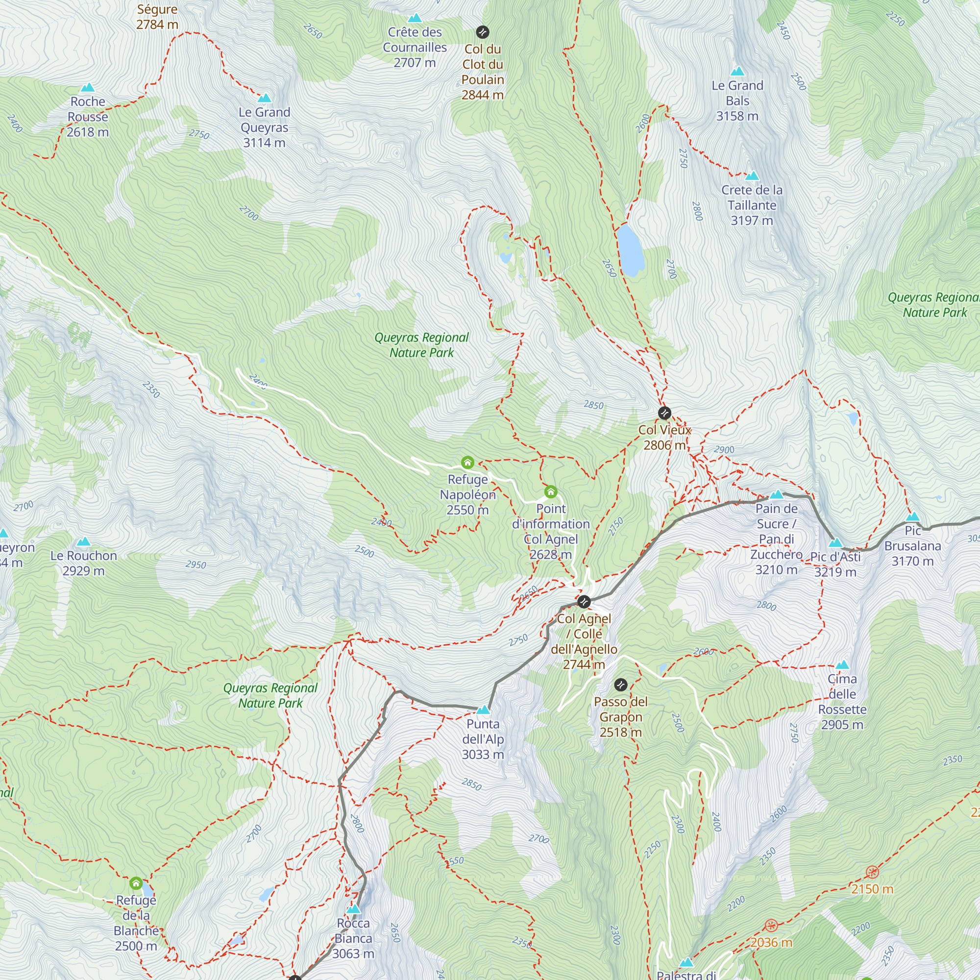 Refuge Agnel map