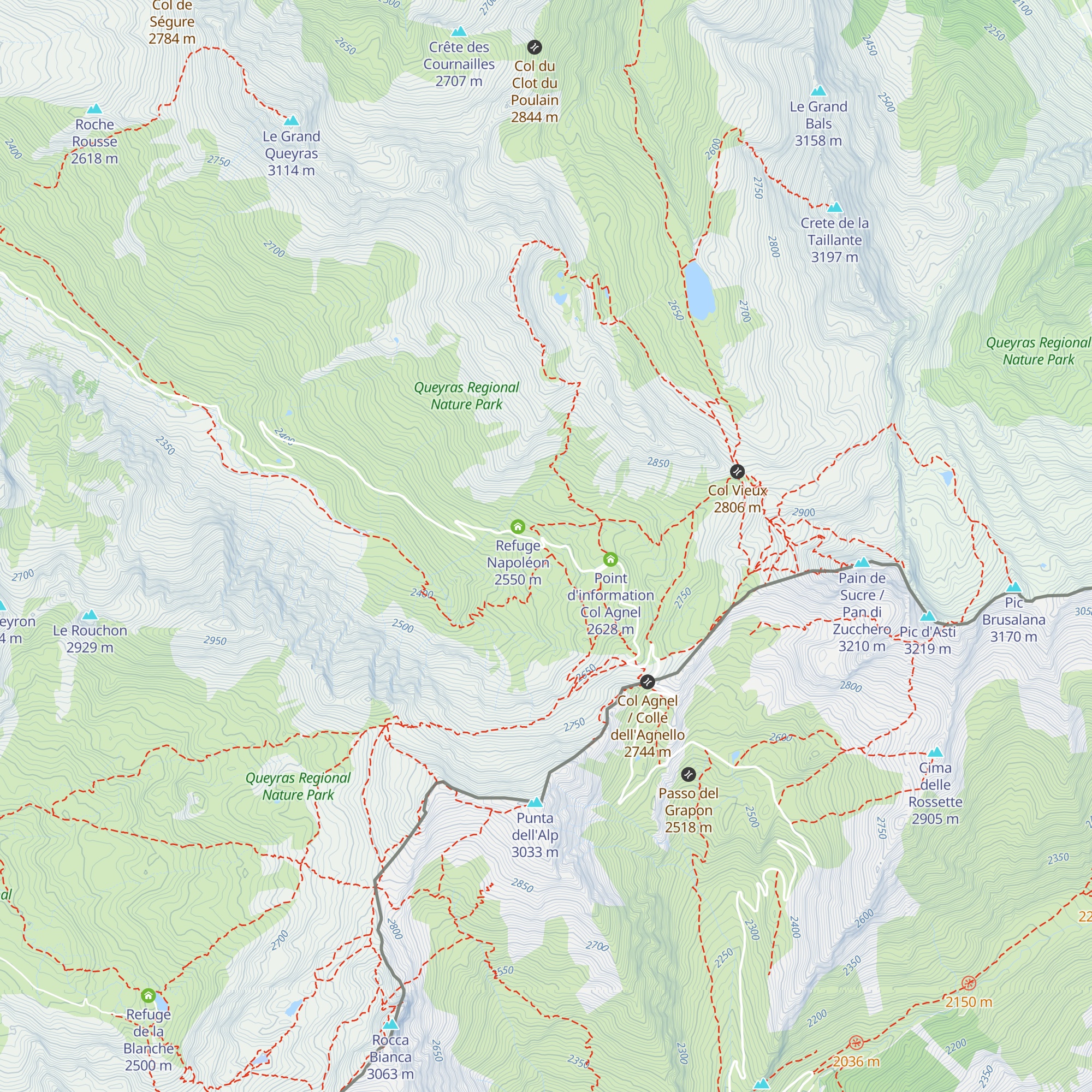 Refuge Agnel d'hiver map