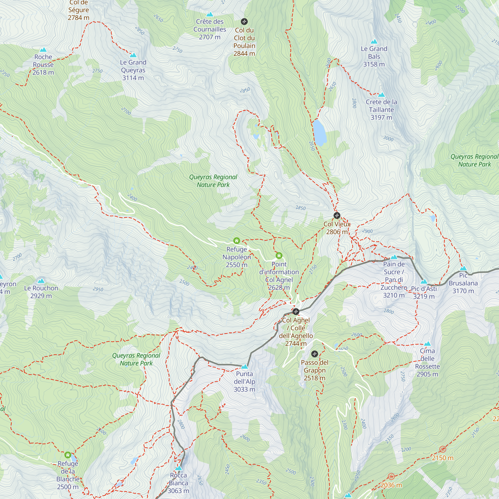 Refuge Agnel d'hiver map