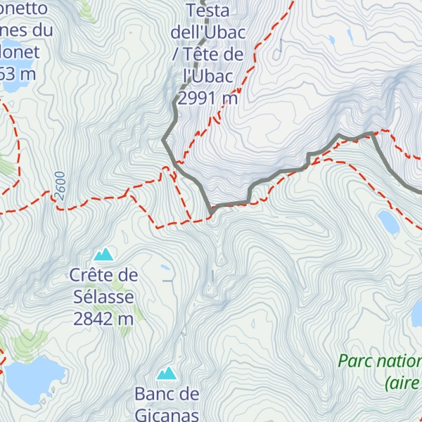 Map of Mont Ténibre / Monte Ténibres