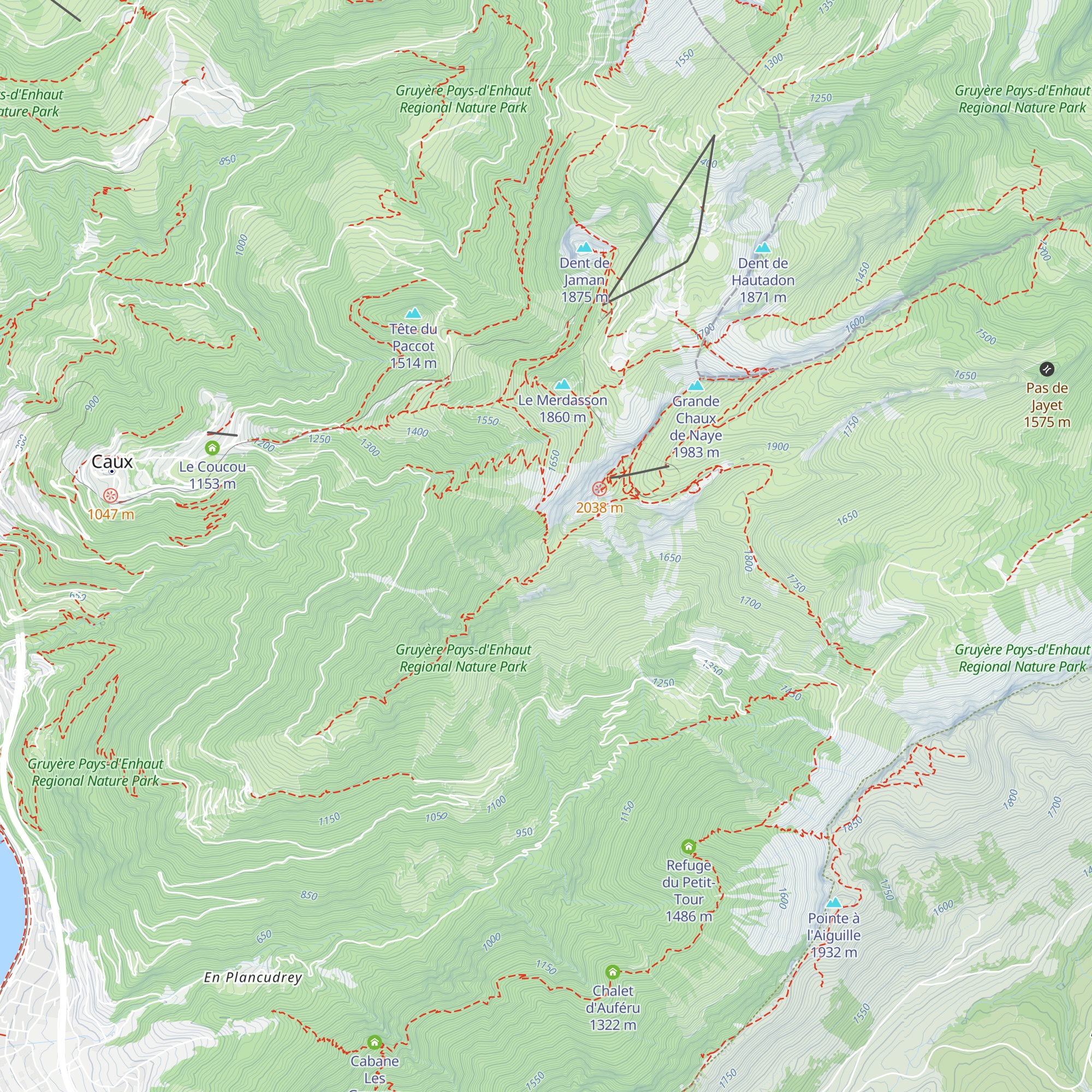 Chalet de Sautodoz map