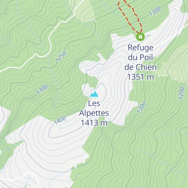 Map of Les Alpettes