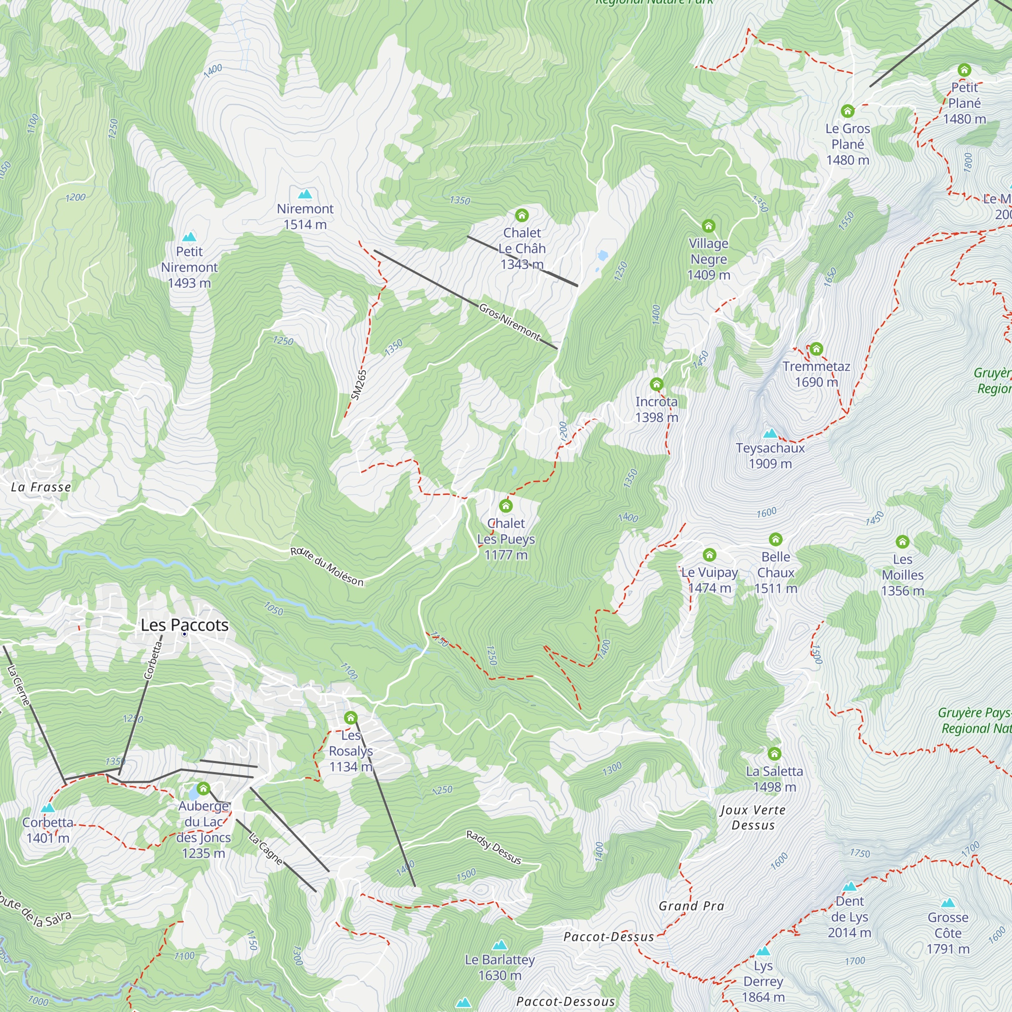 Chalet Les Pueys map