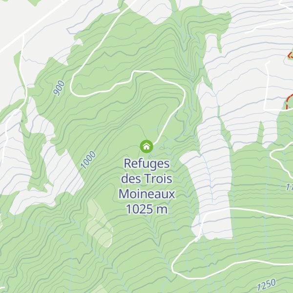 Map of Refuges des Trois Moineaux