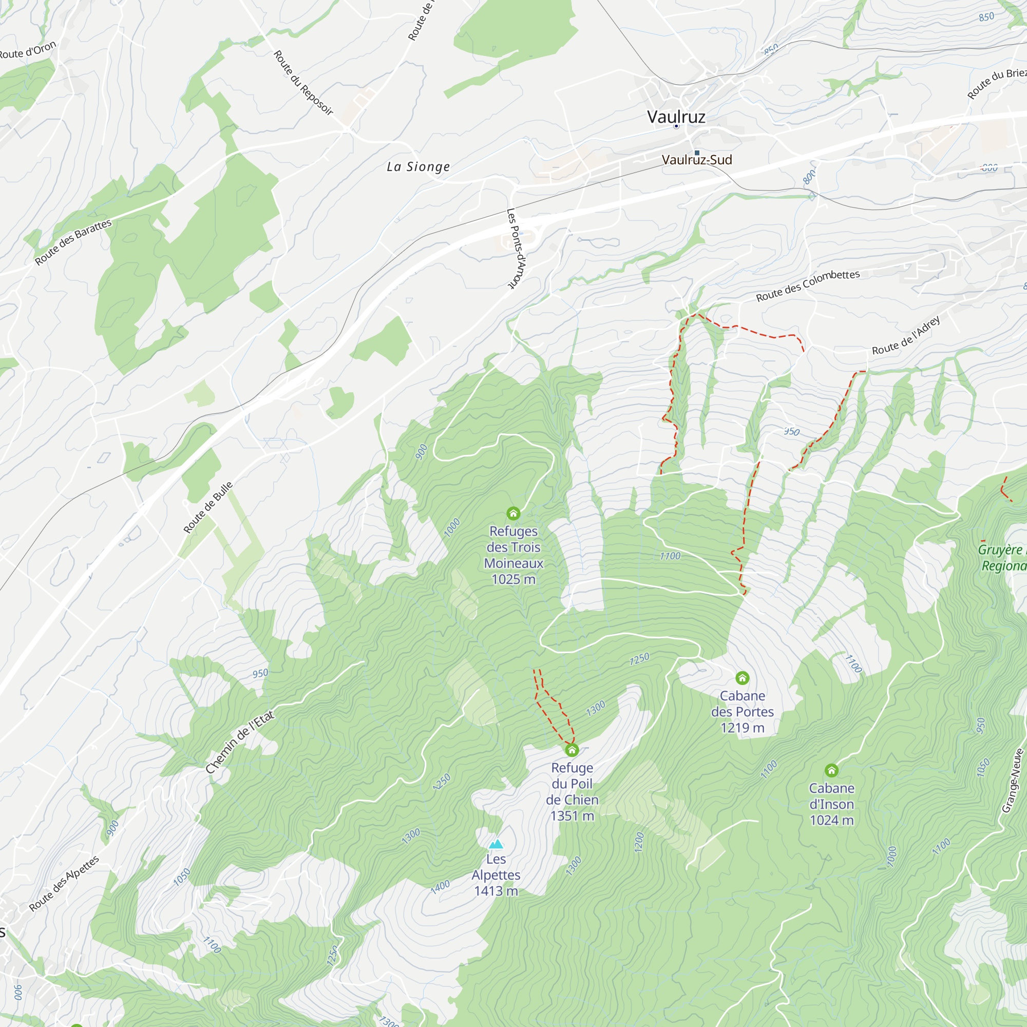 Refuges des Trois Moineaux map