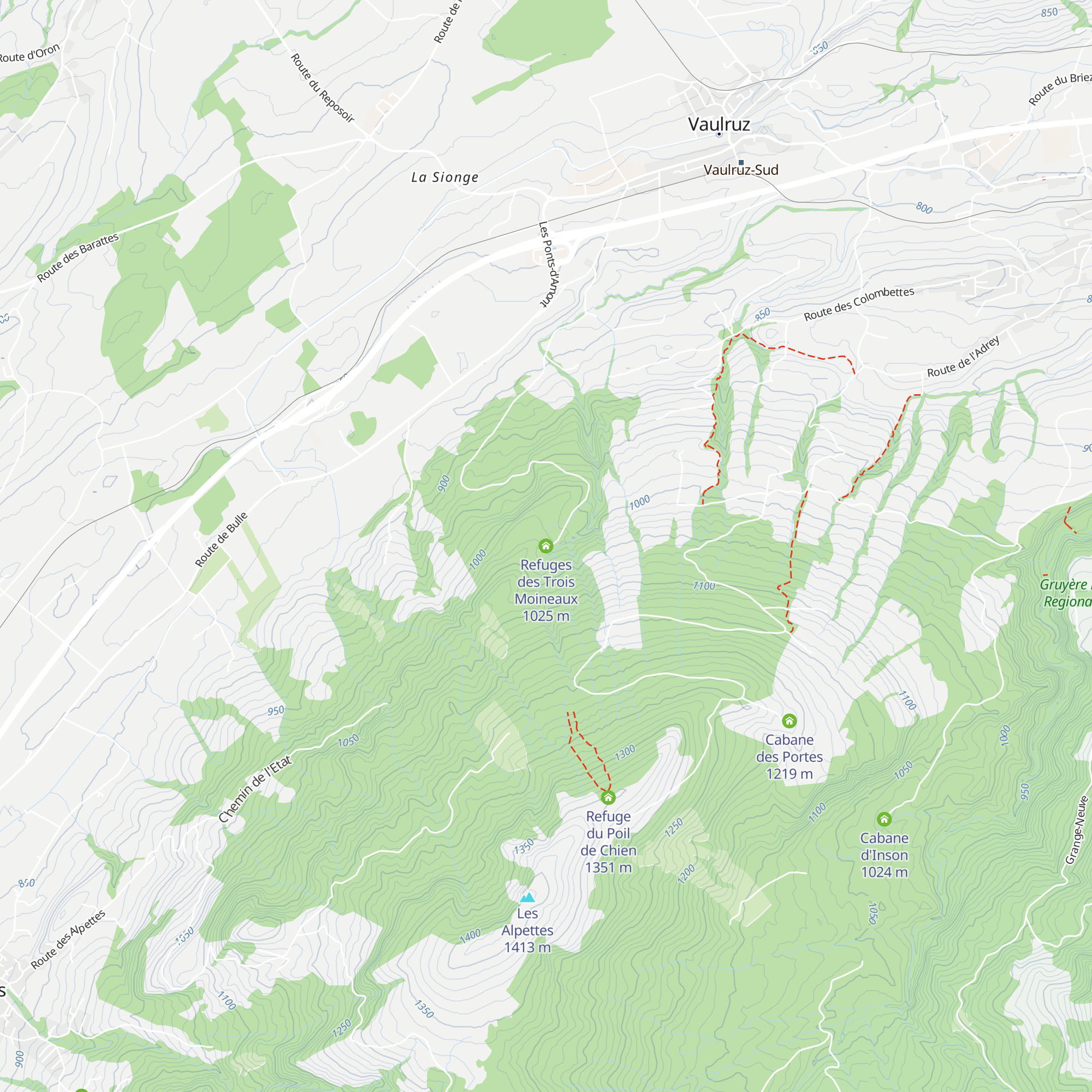 Refuges des Trois Moineaux map