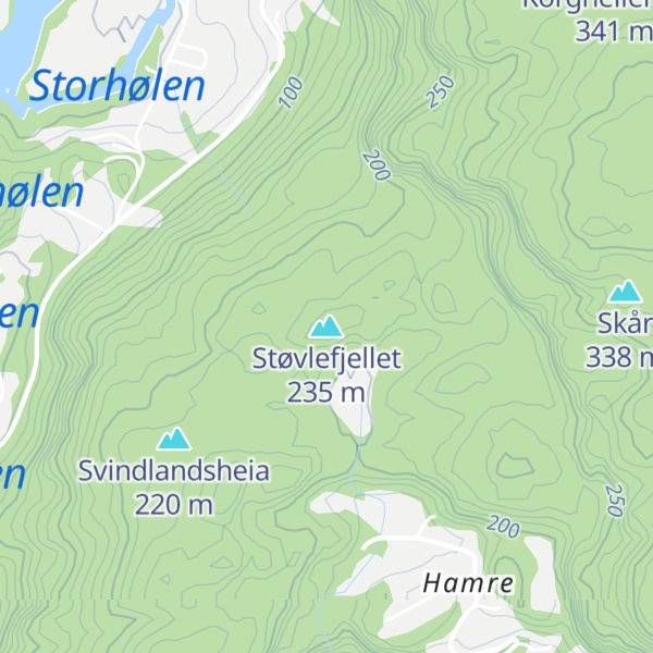 Map of Støvlefjellet