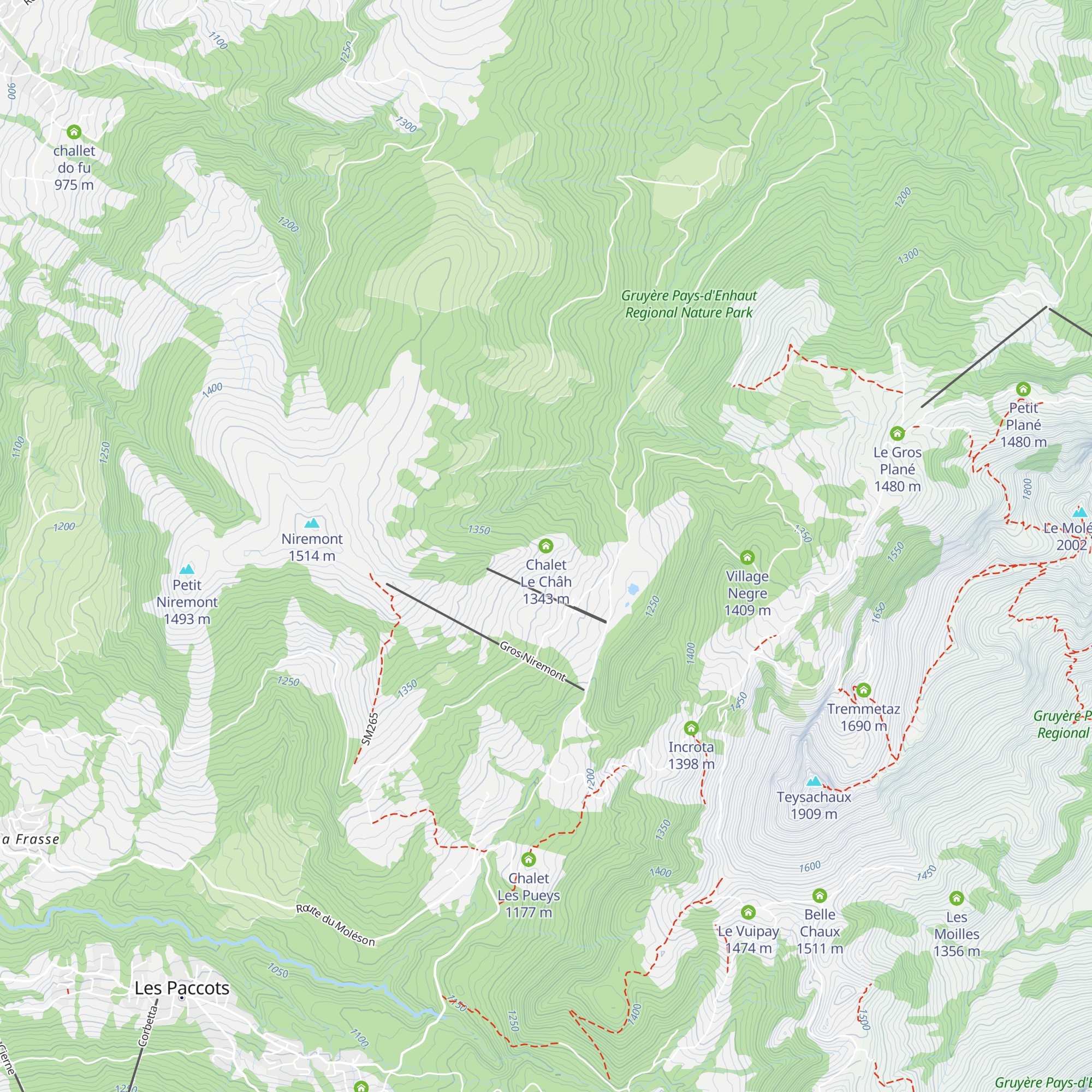 Chalet Le Châh map