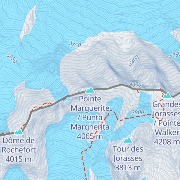 Map of Pointe Marguerite / Punta Margherita