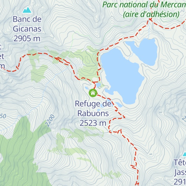 Map of Refuge de Rabuons