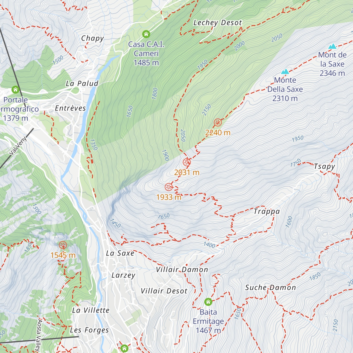 Rifugio Giorgio Bertone vecchio map