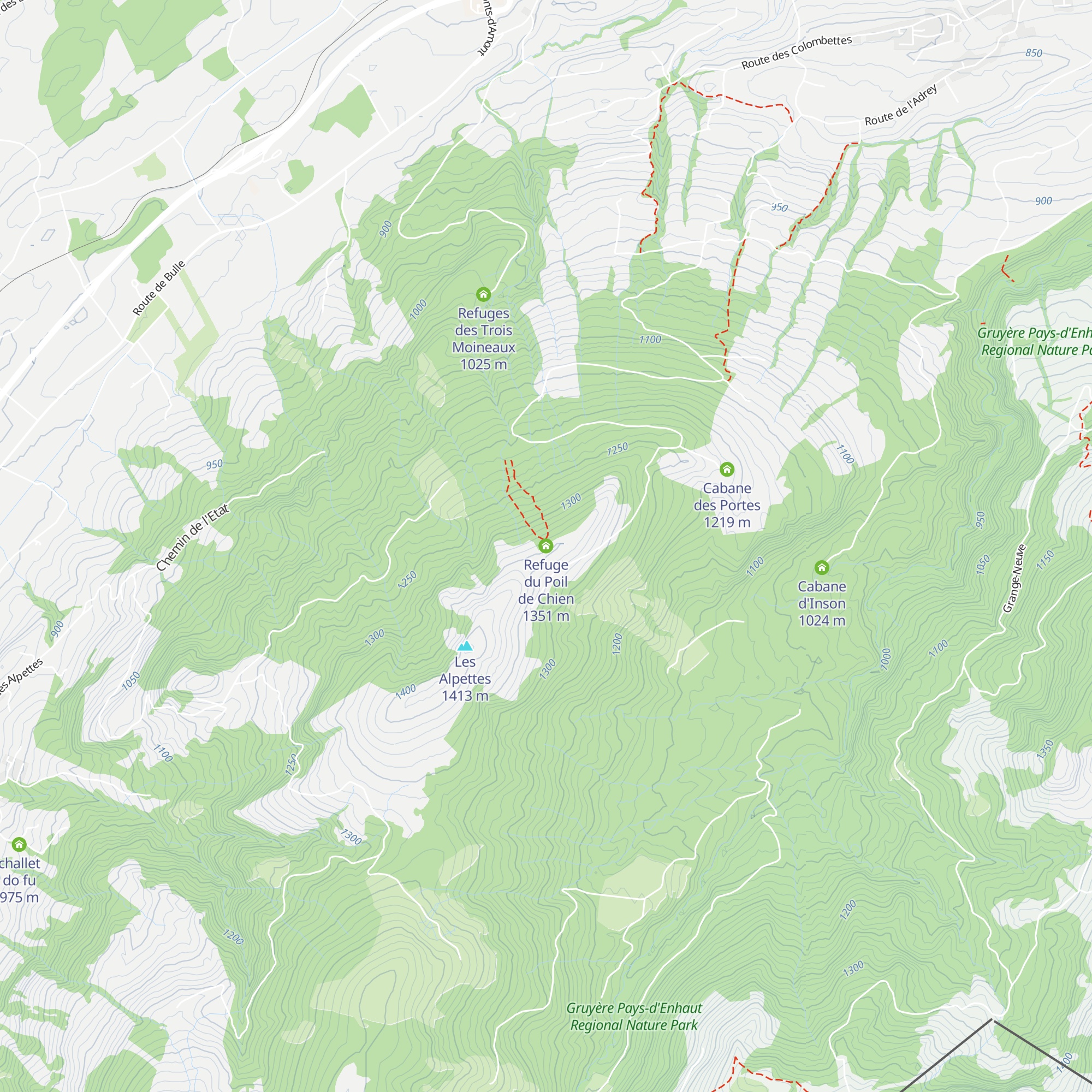 Refuge du Poil de Chien map