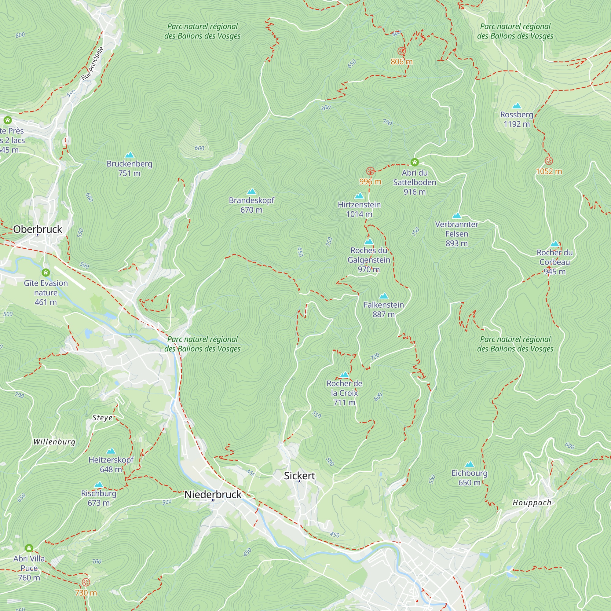 Abri du Sickertbach map