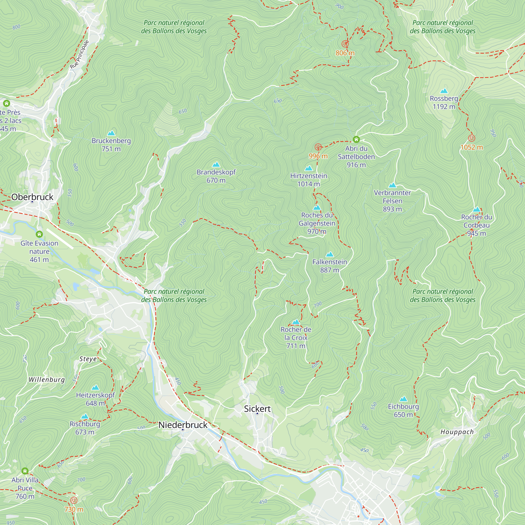 Abri du Sickertbach map