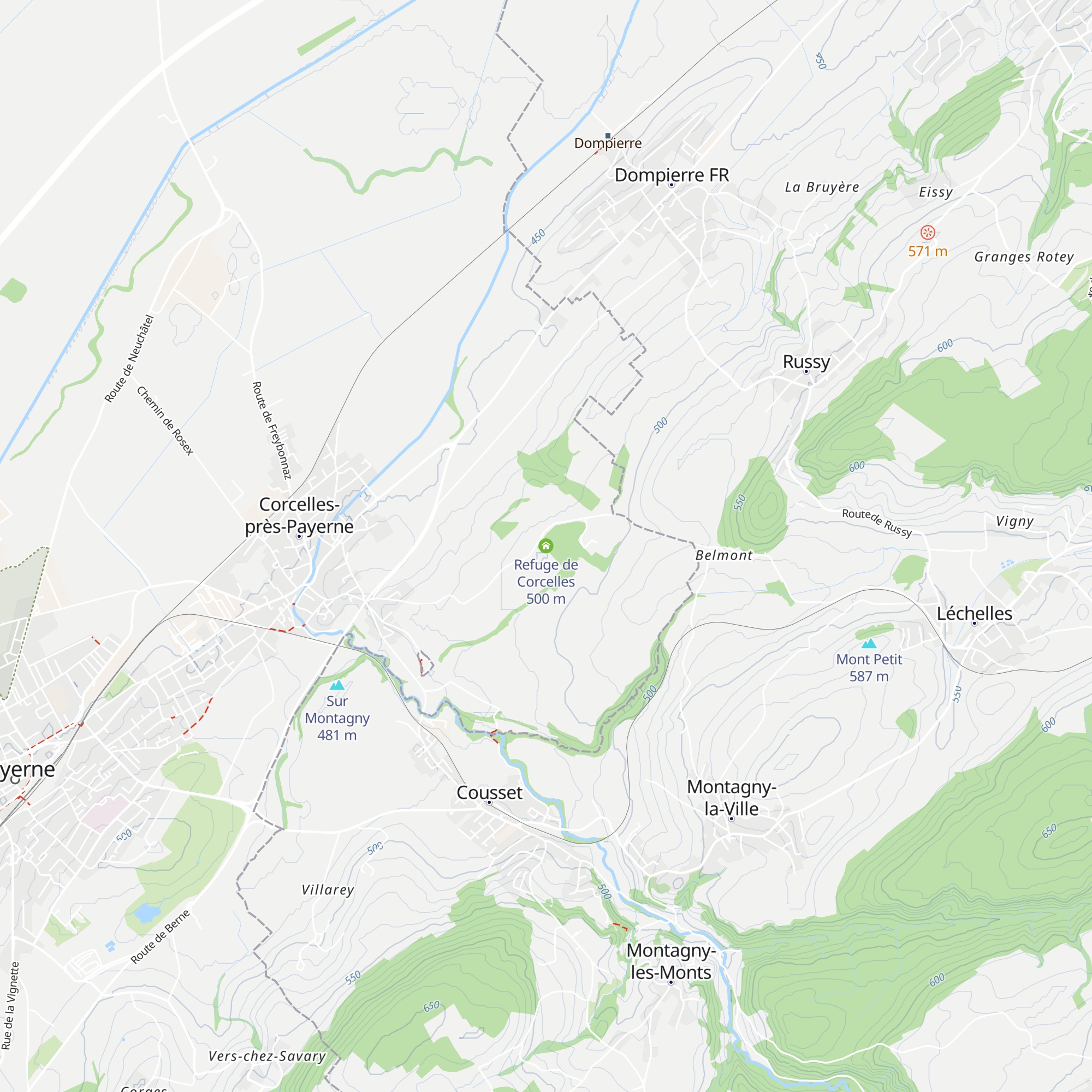 Refuge de Corcelles map